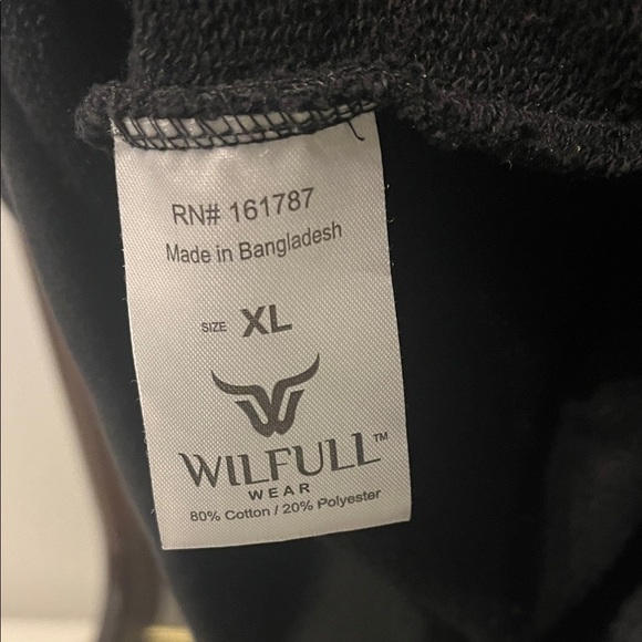 Wilfull Wear Black Men’s 1/4 Zip sweatshirt size XL - Picture 5 of 6
